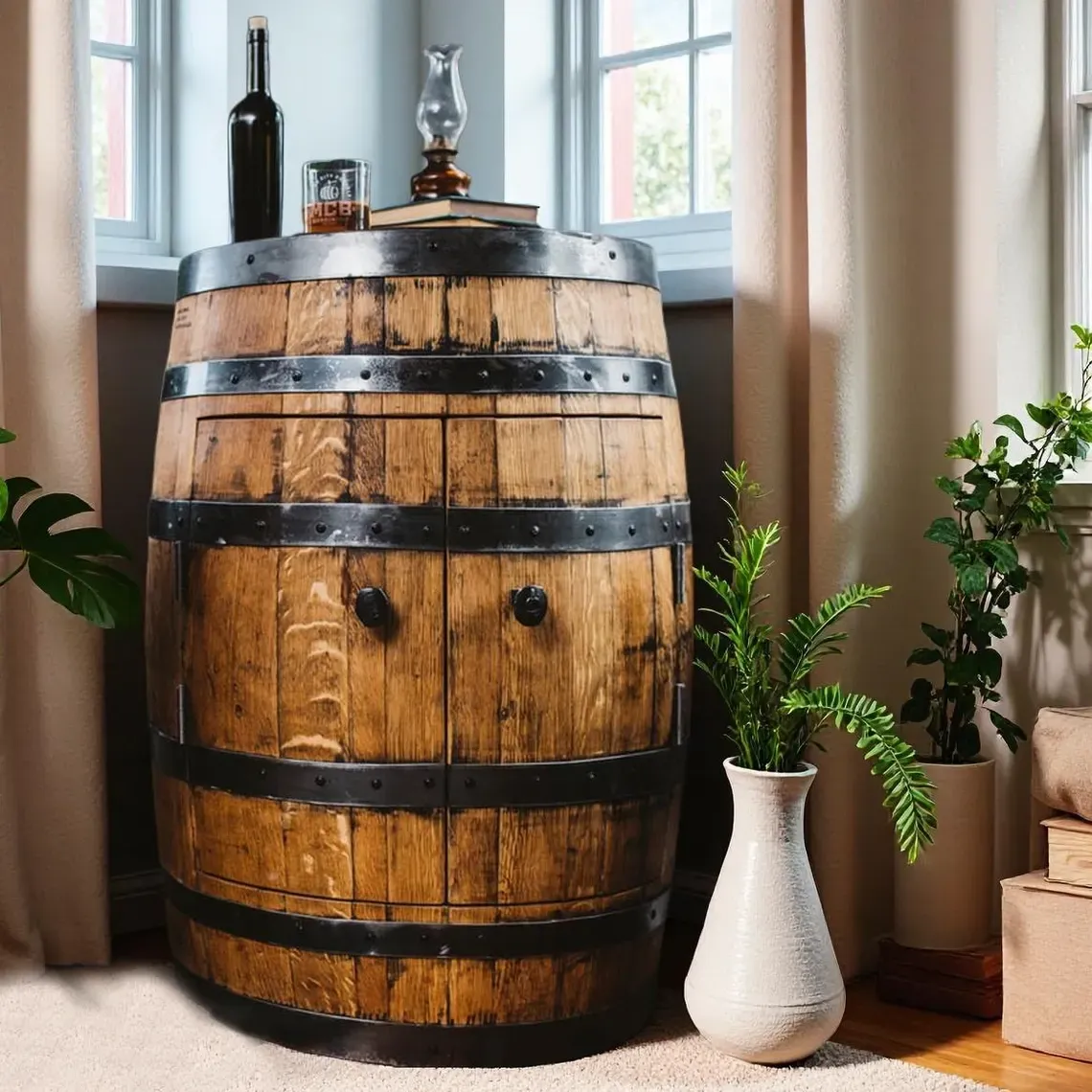 This Whiskey Barrel Bar Transformed My Den: An Honest Review